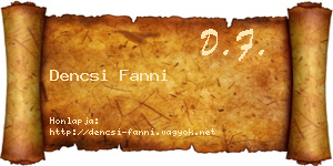 Dencsi Fanni névjegykártya